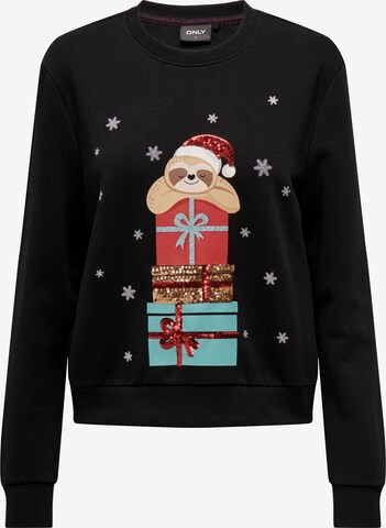 ONLY Sweatshirt 'YDA CHRISTMAS' i sort: forside