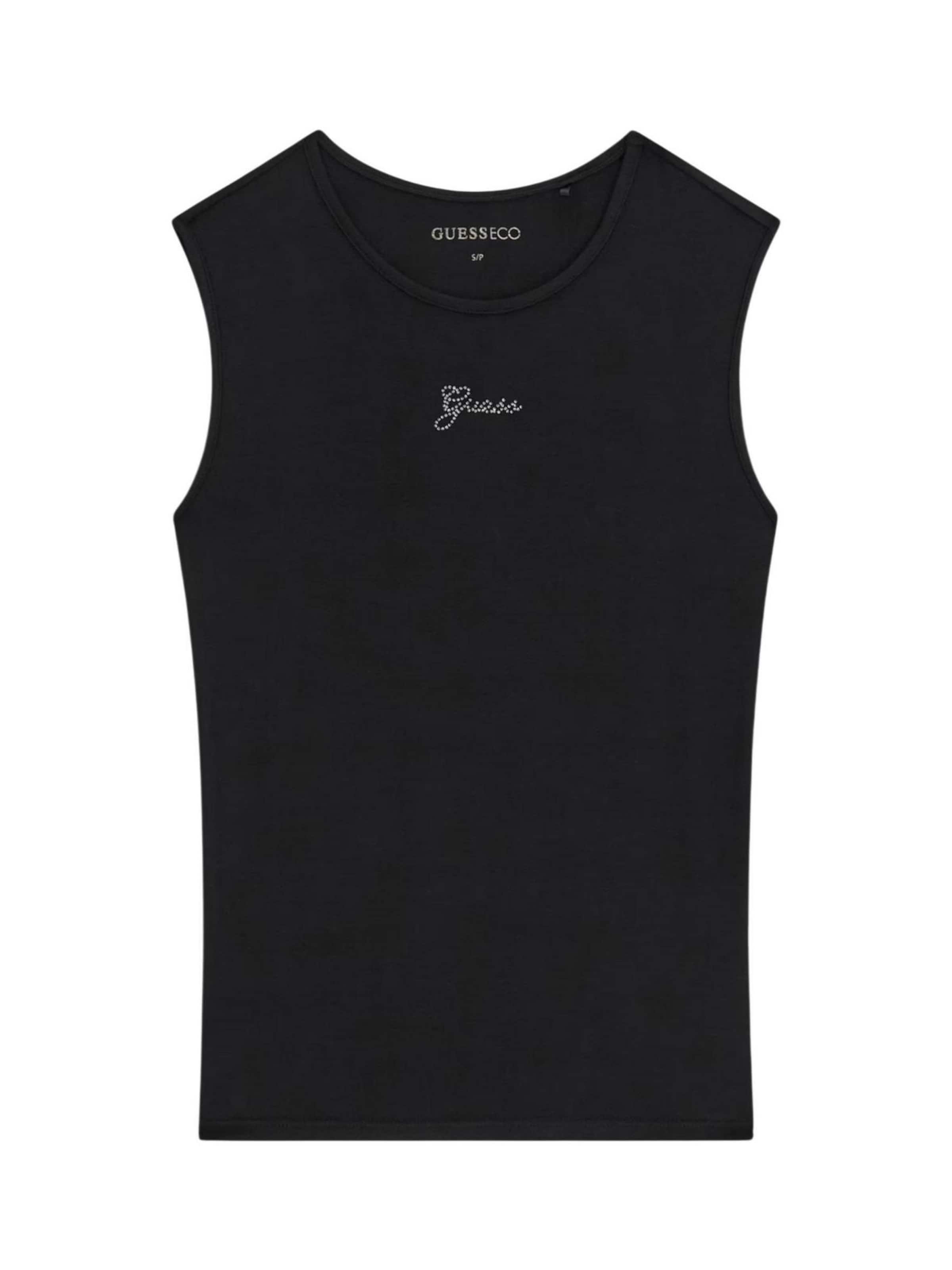 Top 'MINI' di GUESS in nero: frontale