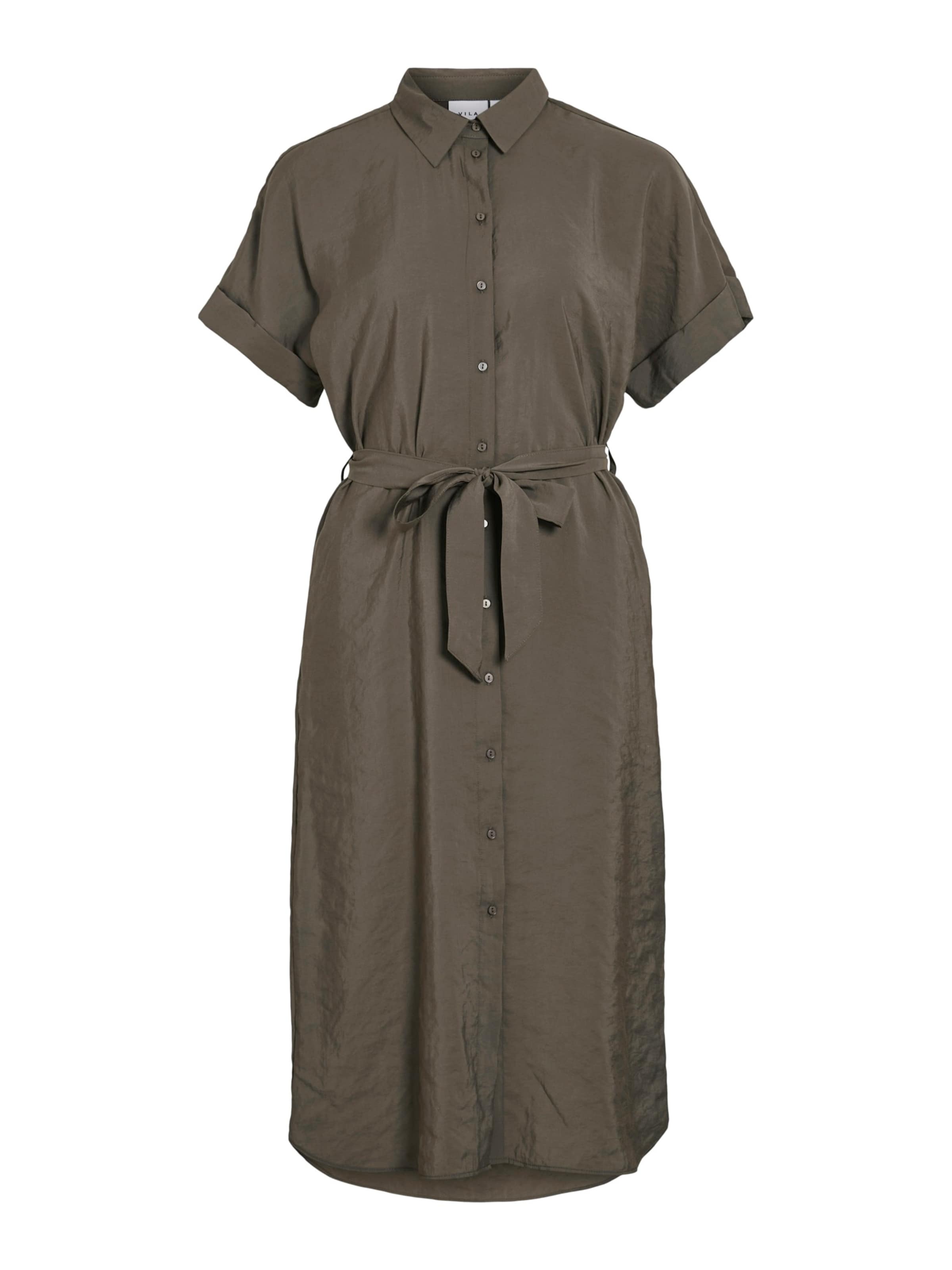 VILA Shirt Dress 'VIHULA' in Brown: front