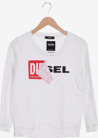 DIESEL Sweatshirt & Zip-Up Hoodie in XS in White: front