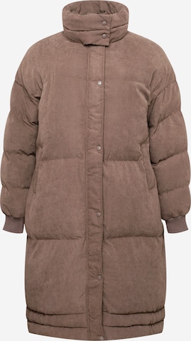 Missguided Plus Winter coat in Brown: front