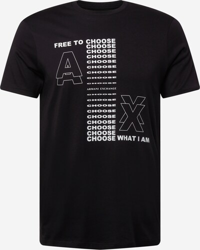 Tricou ARMANI EXCHANGE pe negru / alb, Vizualizare produs