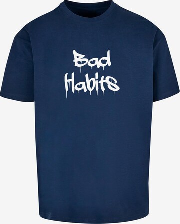 T-Shirt 'Bad Habits' Merchcode en bleu : devant