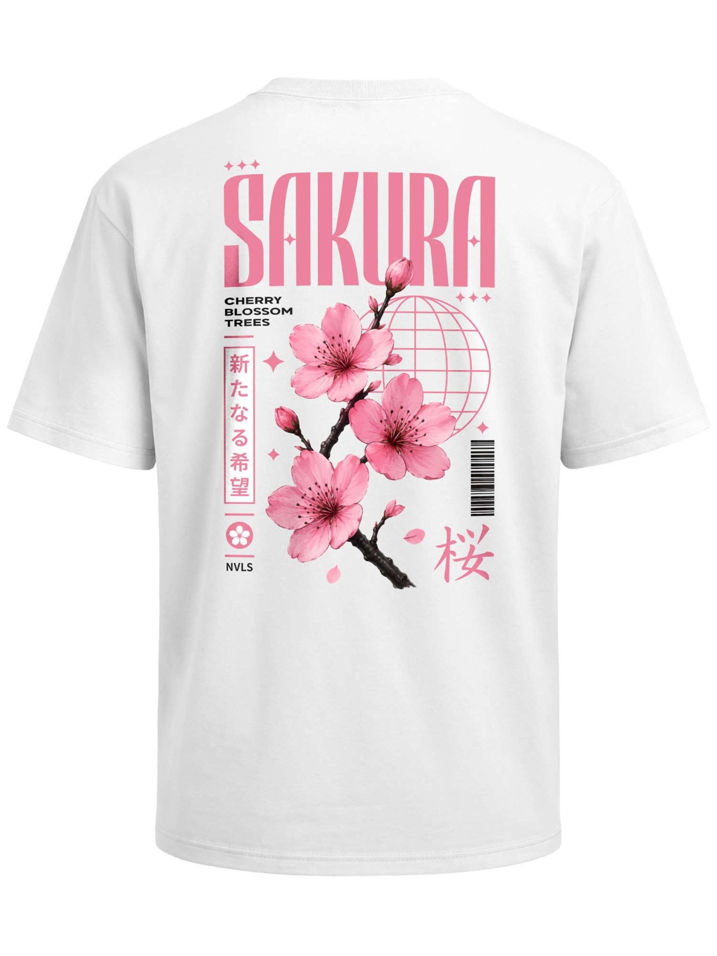 Neverless Shirt 'Cherry Blossom' in White