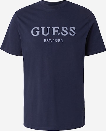 T-Shirt GUESS en bleu : devant