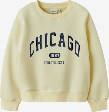 NAME ITSweater majica 'NKFFABIA' - žuta boja: prednji dio