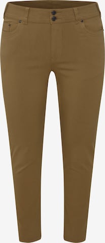 Fransa Curve Slimfit Broek 'FPZALIN PA 2' in Groen: voorkant