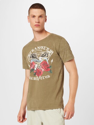 Key Largo T-Shirt 'STRANGE' in Grün: Vorderseite