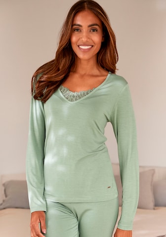 LASCANA Pajama Shirt in Green: front