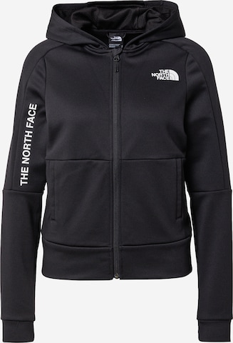THE NORTH FACE Athletic Zip-Up Hoodie in Black: front