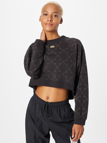 NIKE Sportsweatshirt in Schwarz: Vorderseite