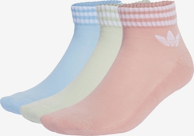 ADIDAS ORIGINALS Čarape '3-Stripes Ankle 3 Pairs' u svijetloplava / pastelno žuta / roza / bijela, Pregled proizvoda