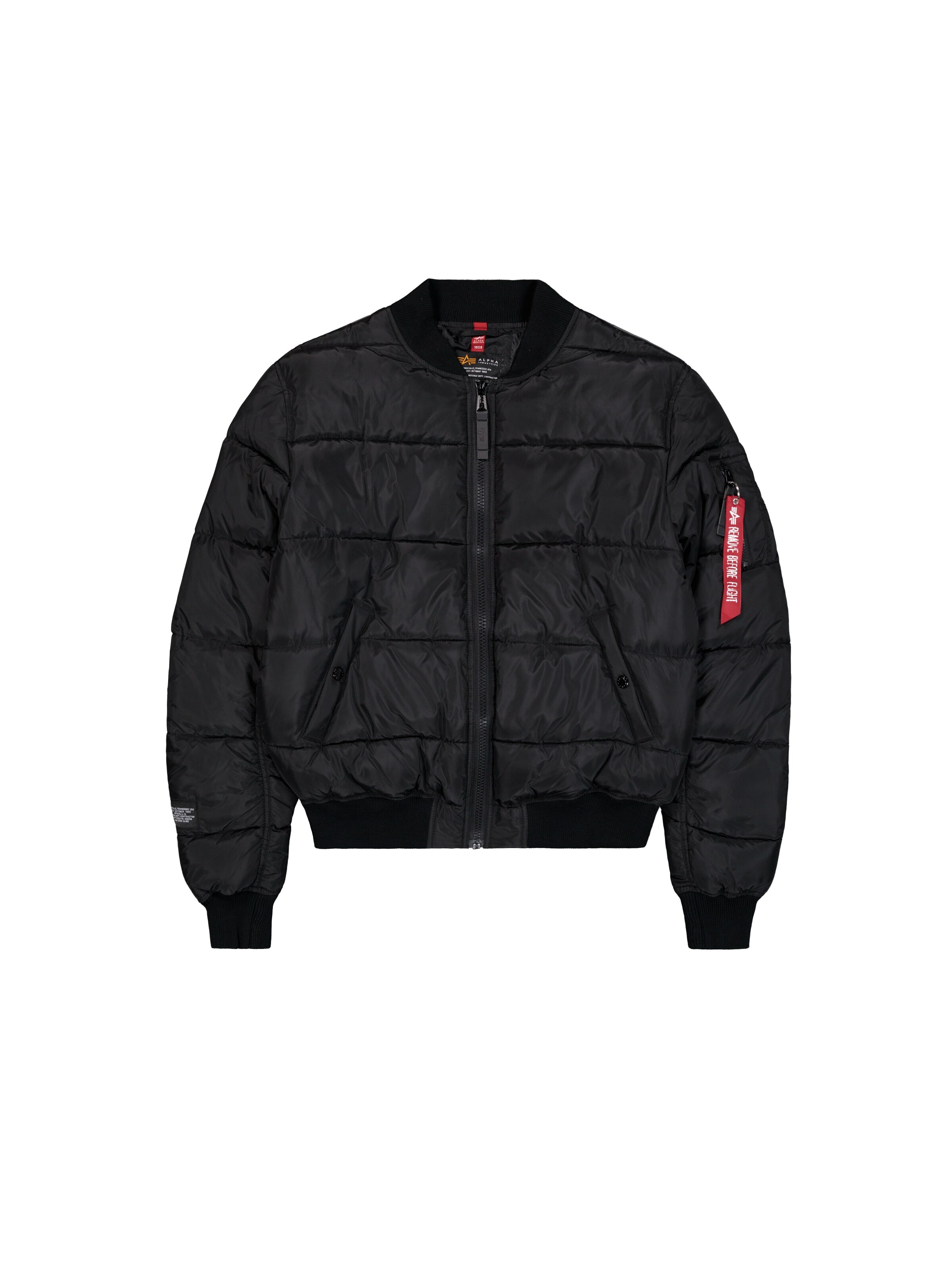 ALPHA INDUSTRIES Übergangsjacke in Schwarz: Vorderseite