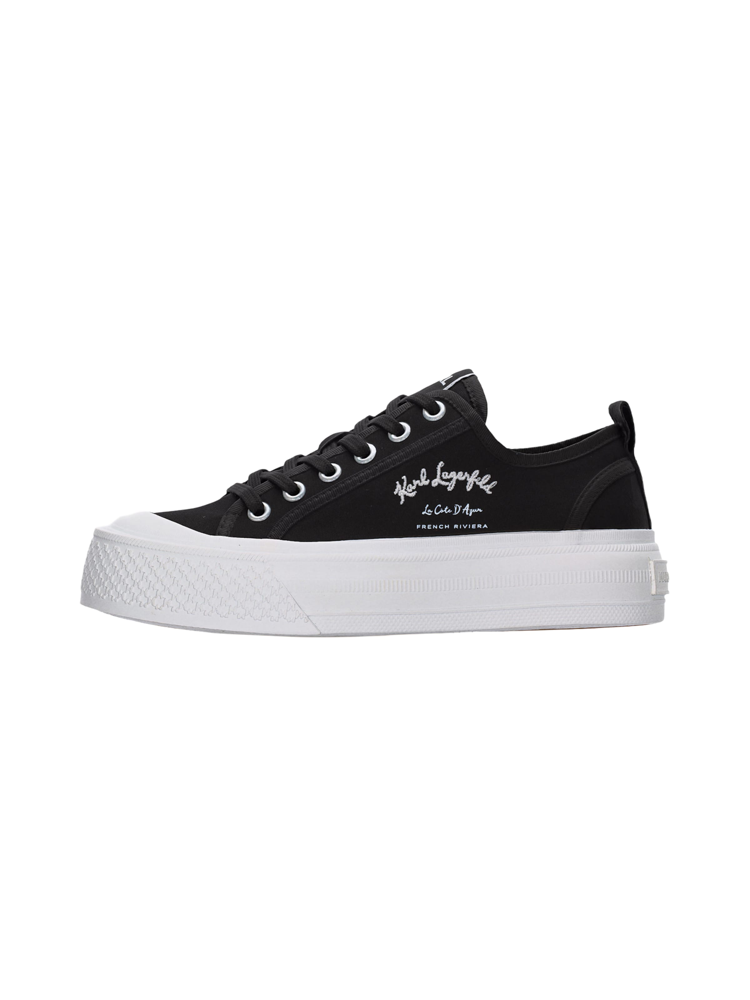 Karl Lagerfeld Låg sneaker i svart: framsida