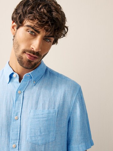 Next Regular fit Button Up Shirt in Blue
