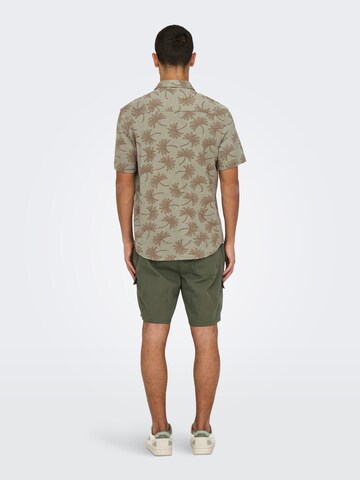Only & Sons Regular fit Overhemd 'ONSMALDINI' in Groen