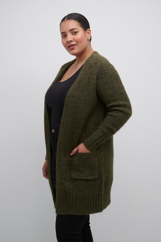 KAFFE CURVE Knit Cardigan 'Lioma' in Green