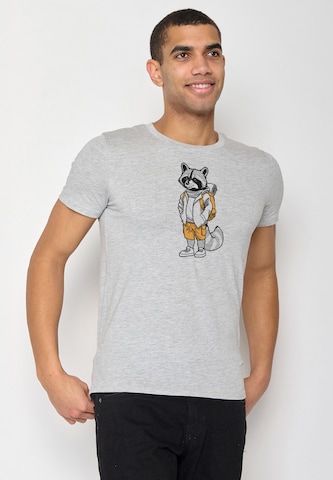 Maglietta 'Animal Raccoon Hike' di GREENBOMB in grigio: frontale