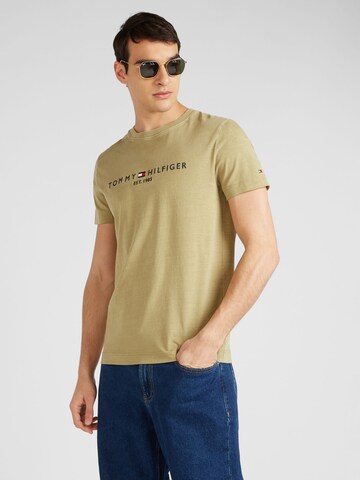 T-Shirt TOMMY HILFIGER en vert : devant