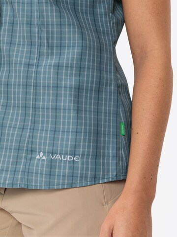 VAUDE Athletic Button Up Shirt 'Tacun II' in Blue