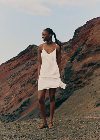 MANGO TEEN Dress 'Moss' in White