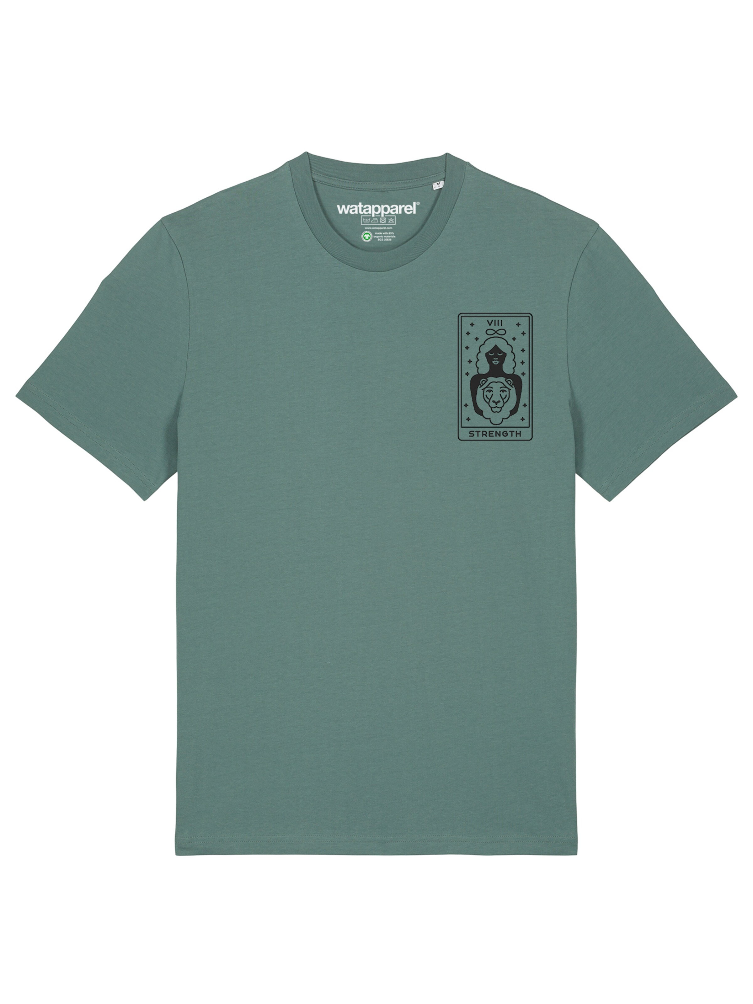 T-Shirt 'Tarot Strength' Watapparel en vert : devant