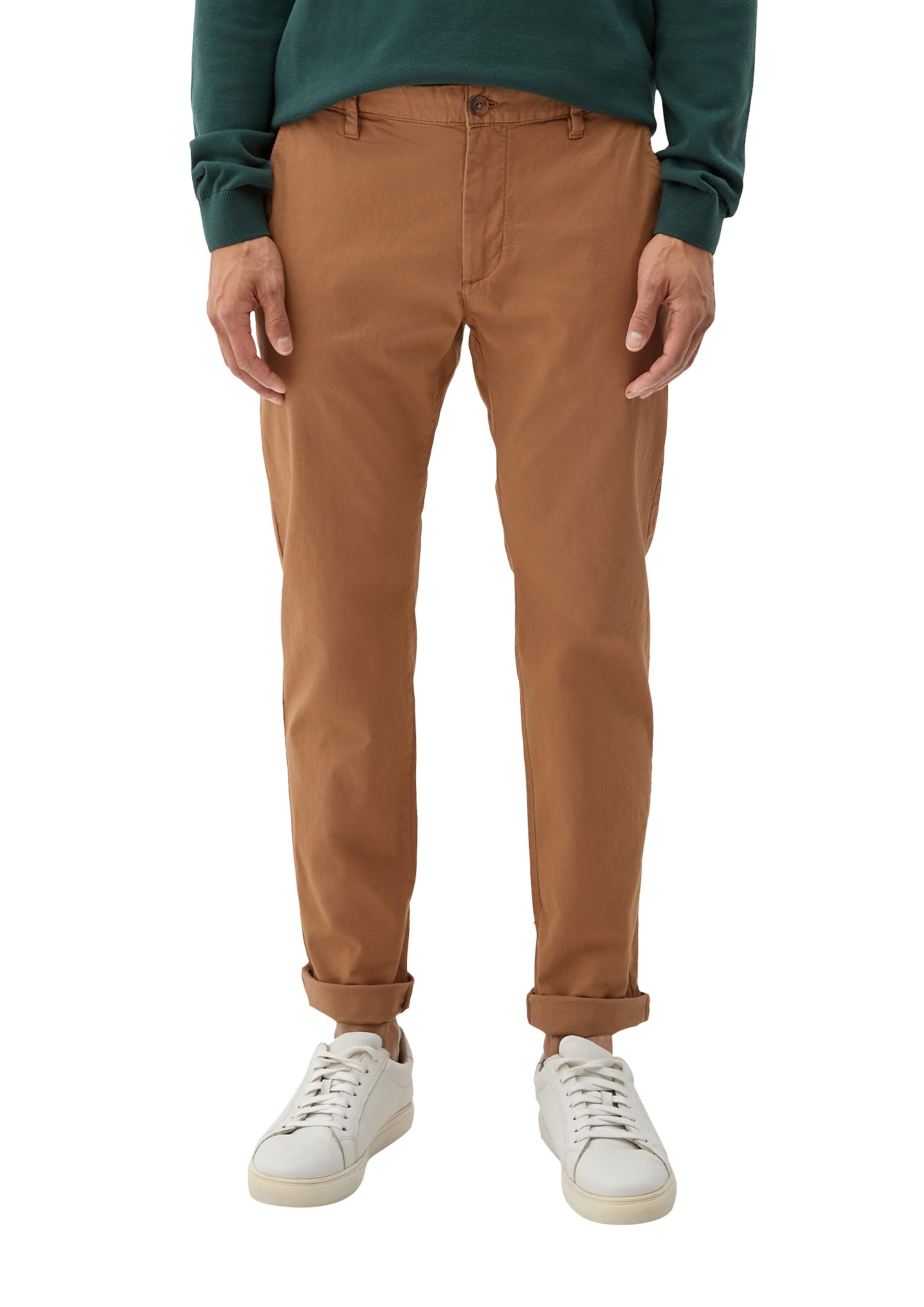 s.Oliver Slimfit Chino 'Austin' in Bruin: voorkant