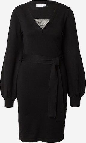 VILA Плетена рокля 'TRACY' в черно: отпред
