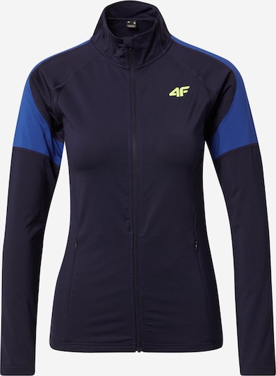 Bluză cu fermoar sport 4F pe albastru / albastru închis / galben, Vizualizare produs