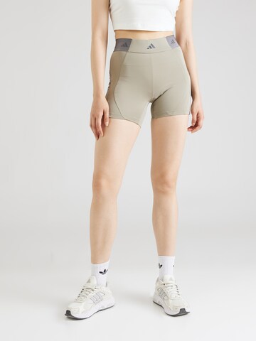 ADIDAS PERFORMANCE Skinny Workout Pants 'HYGLM  SHO Q3' in Green: front