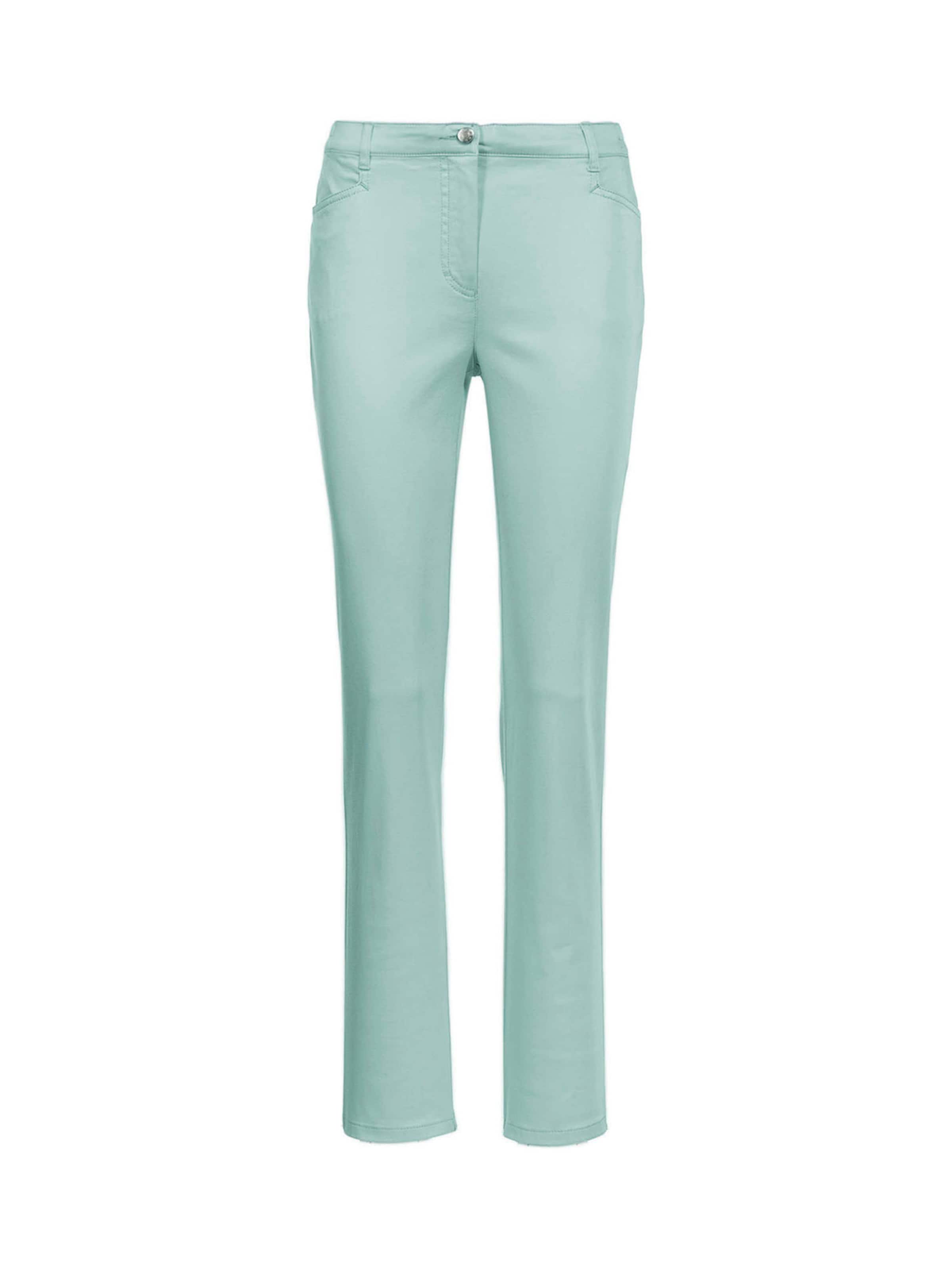 Goldner Slimfit Hose 'Carla' in Grün: Vorderseite