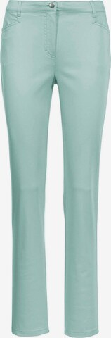 Coupe slim Pantalon 'Carla' Goldner en vert : devant