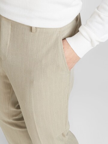 SELECTED HOMME Slim fit Trousers with creases 'PETER' in Beige