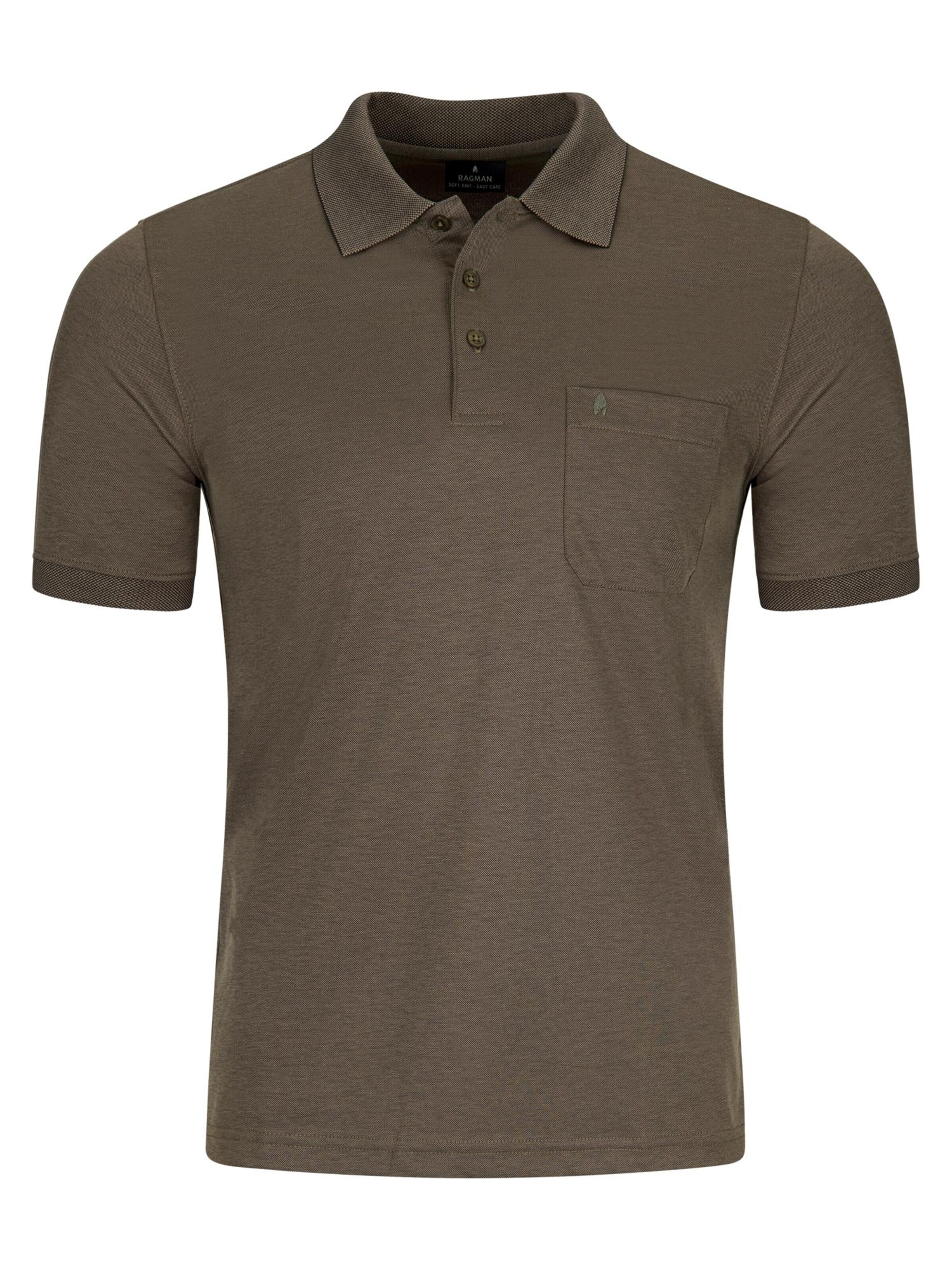 Ragman Shirt 'Basic' in Bruin: voorkant