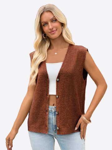 Imily Bela Πλεκτό γιλέκο σε καφέ: μπροστά