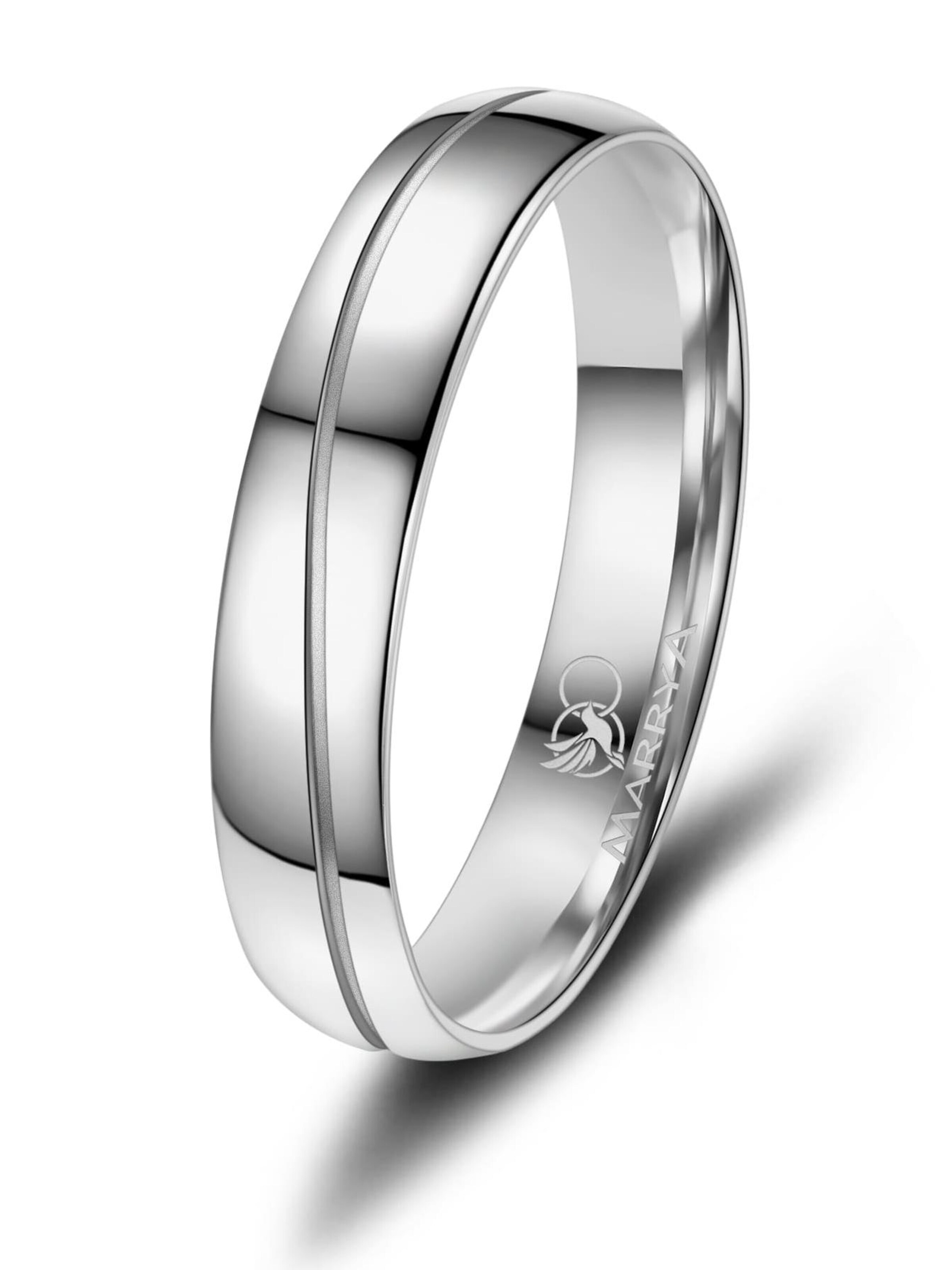 MARRYA Ring 'MARRYA ES-17 Ehering aus Edelstahl - Silberfarben' in Silver