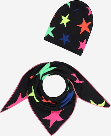 Zwillingsherz Set: Schal und Mütze in Blau: Vorderseite