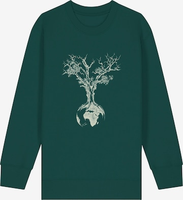 Life-Tree Sweatshirt 'Organic Fairwear Sweater Kids Unisex Weltenbaum' in Green: front
