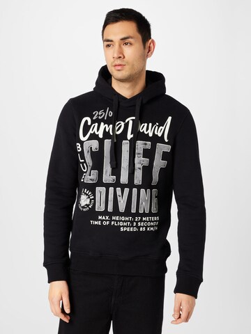 CAMP DAVID Sweatshirt in Black: front