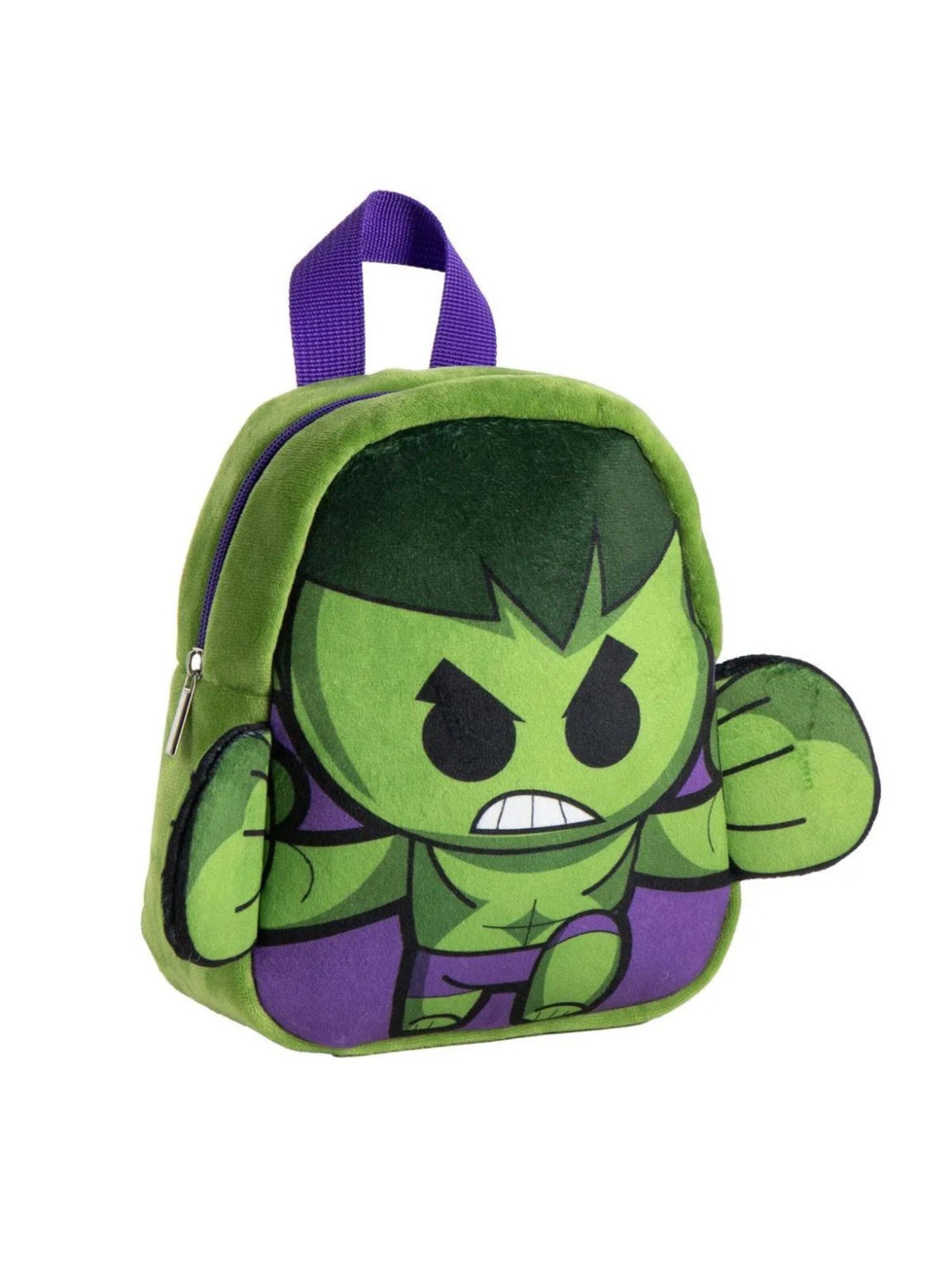 Sac à dos 'Hulk Rugzak Jongens – Peuter Rugzak 3D – Groen – 22 cm' Marvel Avengers en gris : devant