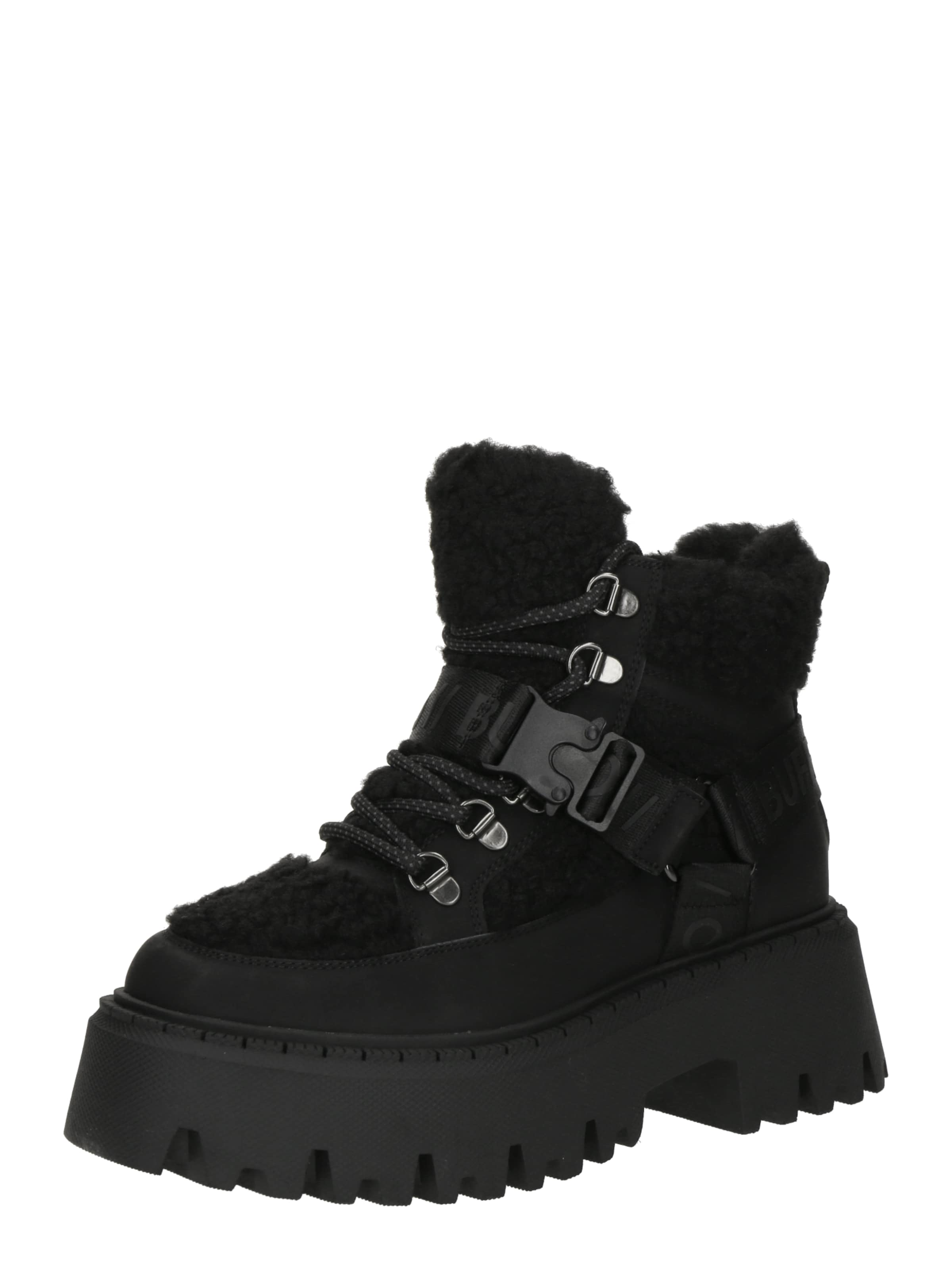 BUFFALO - Botim com fivela 'ASPEN' em preto: frente