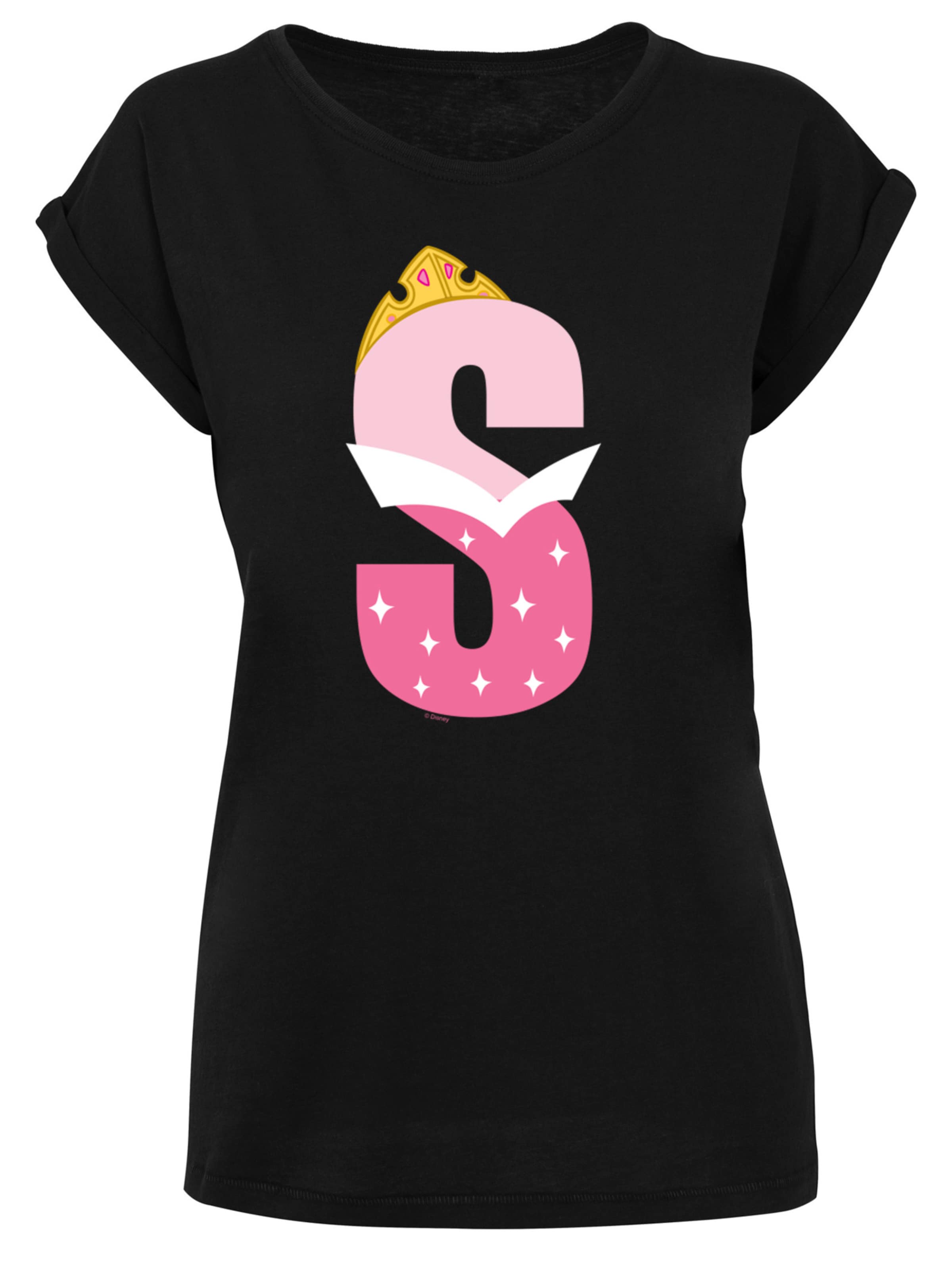 F4NT4STIC Shirt 'Disney Alphabet S Is For Sleeping Beauty' in Black: front