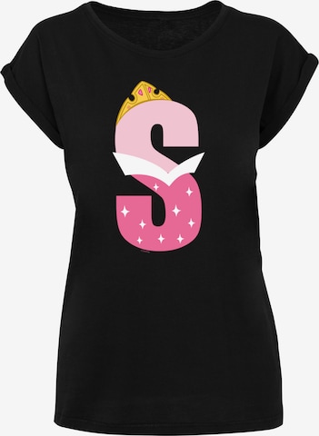F4NT4STIC Shirt 'Disney Alphabet S Is For Sleeping Beauty' in Black: front