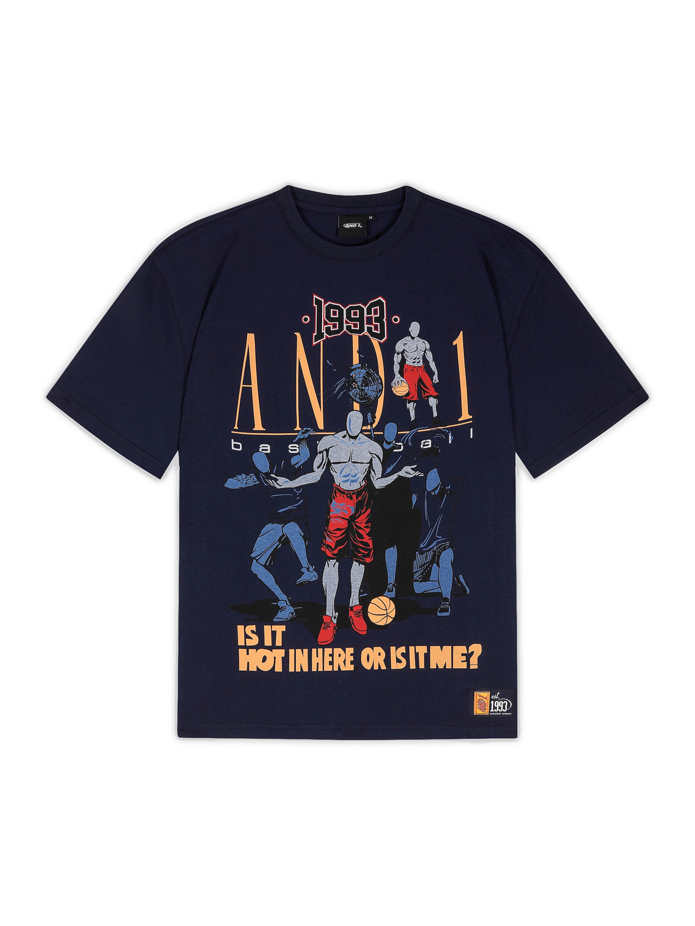 T-Shirt AND1 en bleu : devant