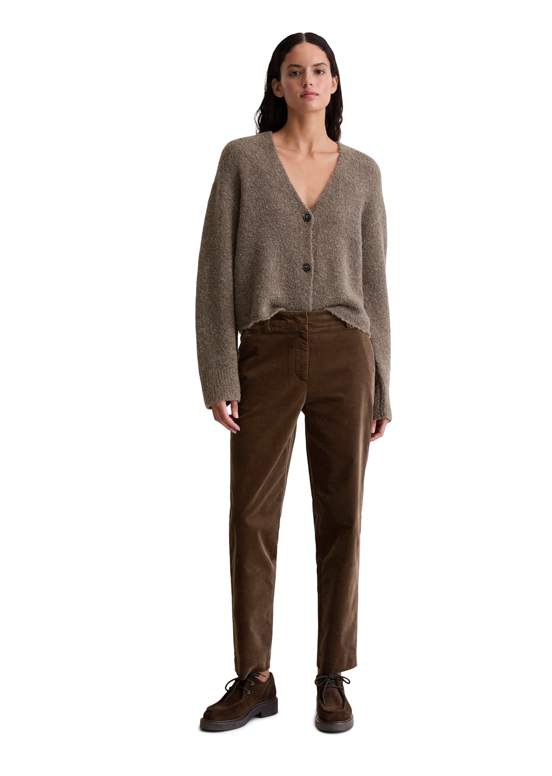 Marc O'Polo Tapered Broek in Bruin