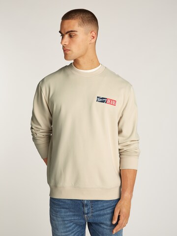Tommy Jeans Sweatshirt in Beige: front