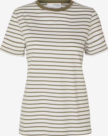 zaļš SELECTED FEMME T-Krekls 'SLFJESMINES': no priekšpuses