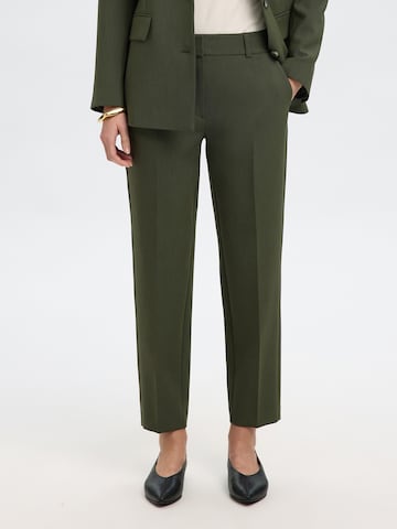 SELECTED Regular Trousers with creases 'SLFRITA-RIA' in Green: front