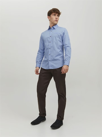 JACK & JONES Slim Fit Hemd 'JJETrekota' in Blau