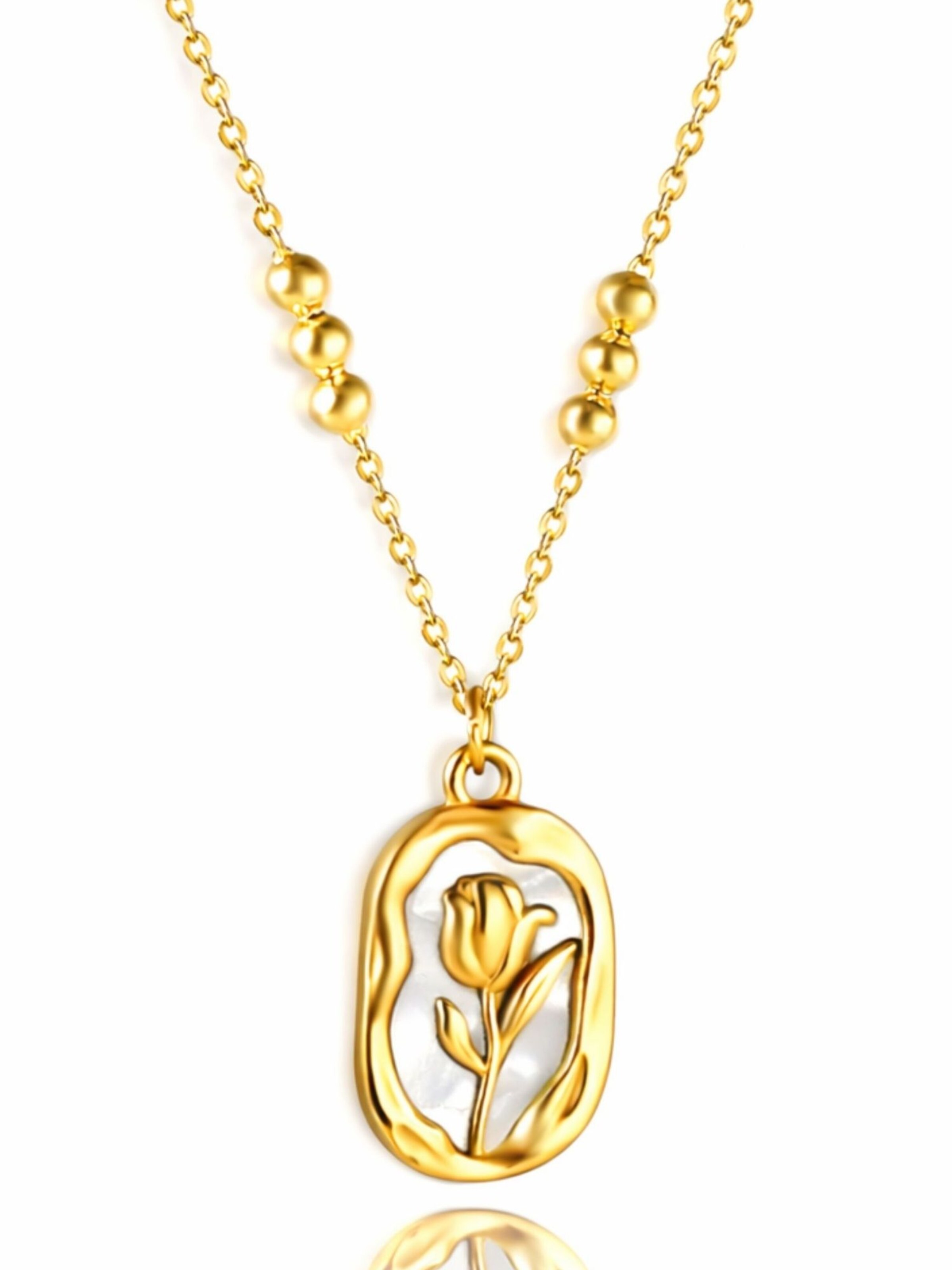 BS Schmuckdesign Necklace 'Floréa' in White